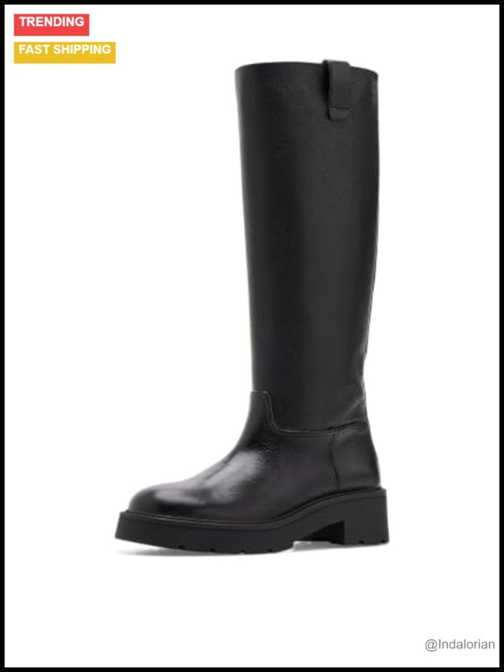 Stuart Weitzman Ren Boots Leather Knee-High Round Toe Pull-On Block Heel